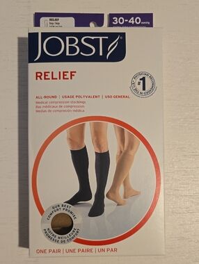 JOBST Relief Medical Compression Socks Beige Large Full Calf 30-40mmHg